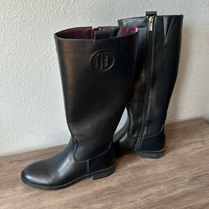 Tommy Hilfiger Leather Riding Boots - Size 8